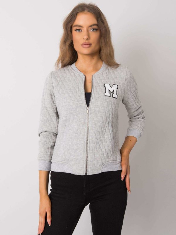 Grey quilted bomber sweatshirt Sienna