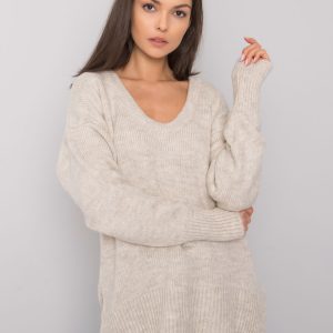 Beige sweater with chain Vermillion RUE PARIS