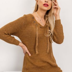 Light brown sweater with lacing