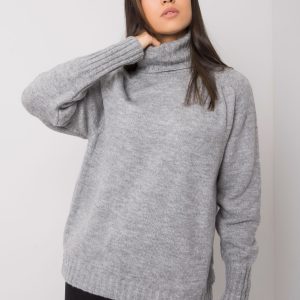 Gray women's turtleneck sweater Tiyarna RUE PARIS