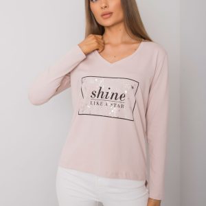 Pale Pink Cotton Long Sleeve Blouse Alix