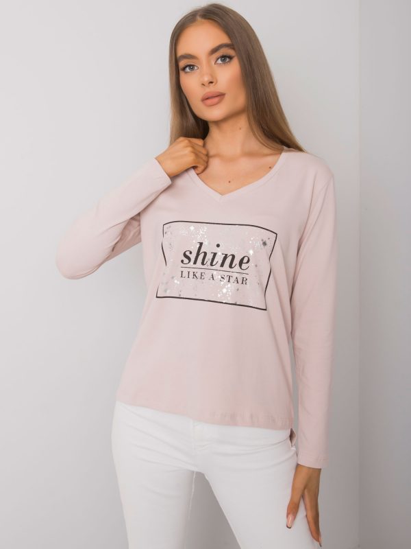 Pale Pink Cotton Long Sleeve Blouse Alix