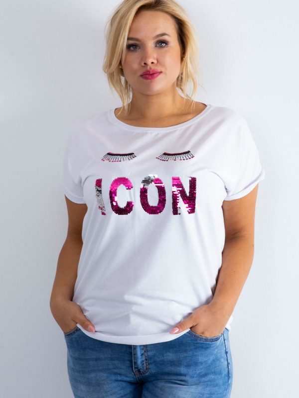 White T-shirt Calmly PLUS SIZE