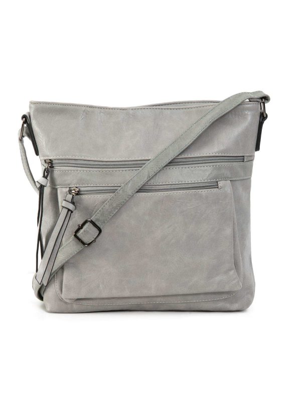 Grey handbag with strap