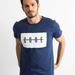 Navy Blue Men's Print T-Shirt