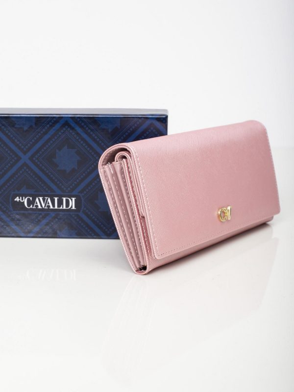 Pink rectangular women's wallet