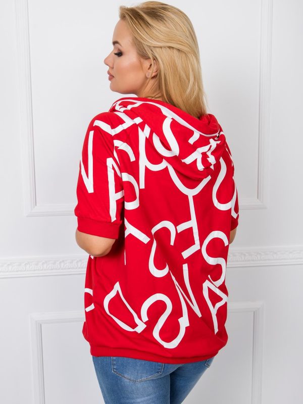 Red plus size sweatshirt Shawn