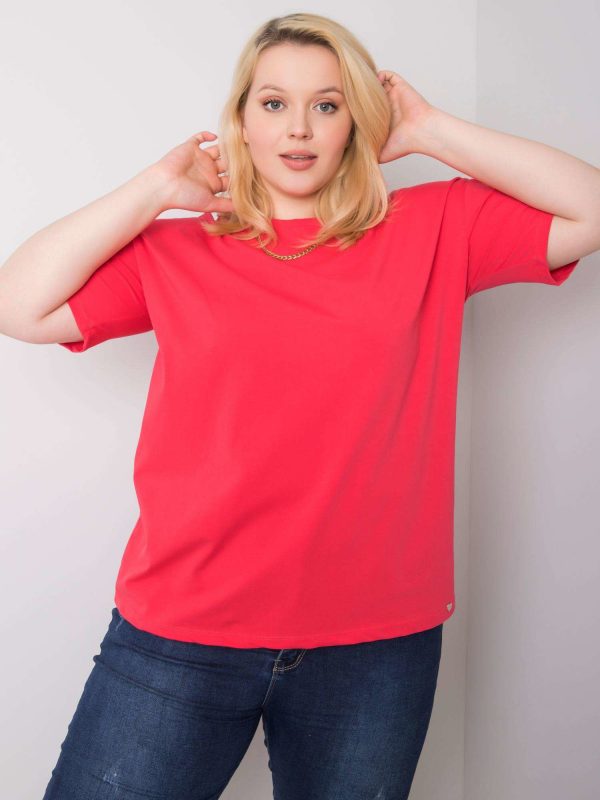 Coral t-shirt plus size Gaia