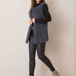 Dark Grey Hallie Fur Vest