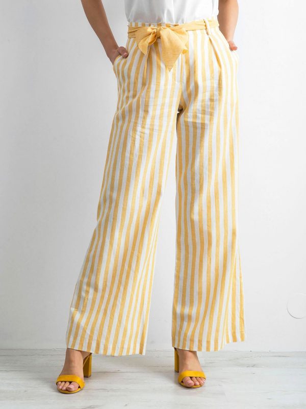 BY O LA LA Yellow striped pants