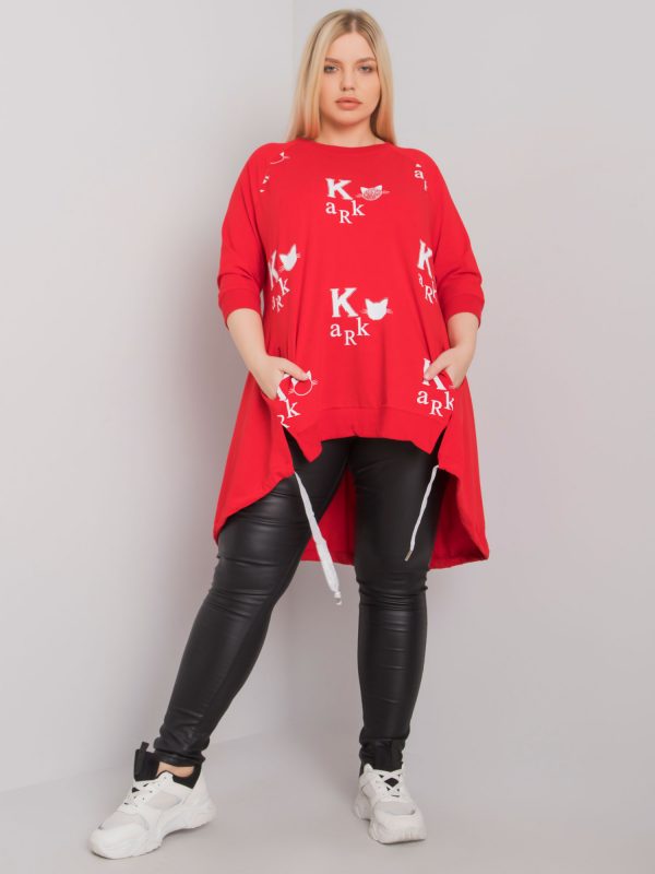 Red tunic plus size with Dashay prints