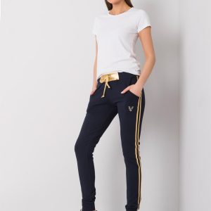 Navy blue and gold Brenda sweatpants