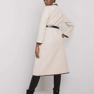 Beige coat with belt Kathy