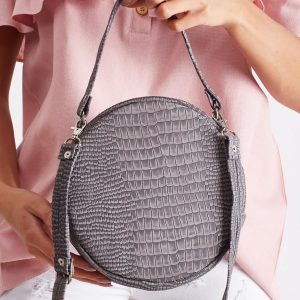 Grey Round Handbag