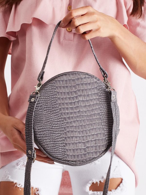 Grey Round Handbag