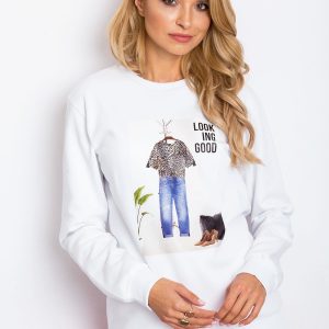 RUE PARIS Becky White Sweatshirt