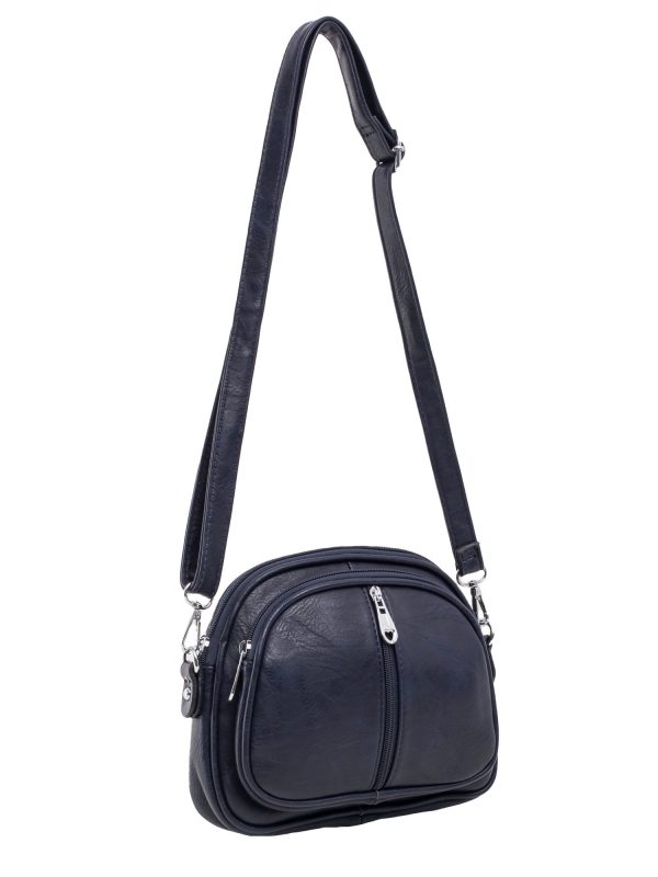 Navy blue ladies handbag with pockets