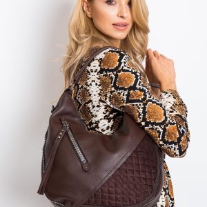 Dark brown bag with zippers