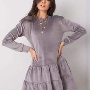 Grey velour dress Candle RUE PARIS