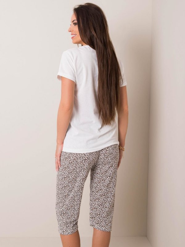 White and brown women's pajamas