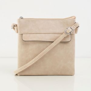 Beige Messenger bag with long strap