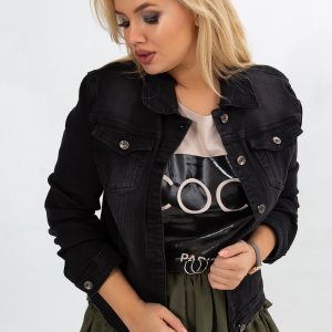 Black Plus Size Denim Jacket