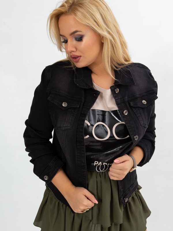 Black Plus Size Denim Jacket