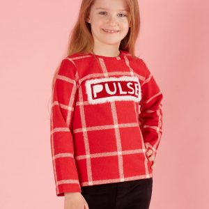 Red plaid children's blouse