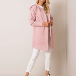 Carolyn's light pink alpaca coat