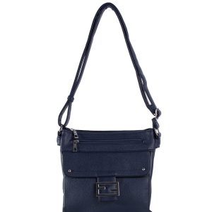 Dark Blue Eco Leather Shoulder Bag