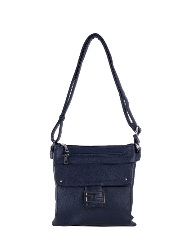 Dark Blue Eco Leather Shoulder Bag