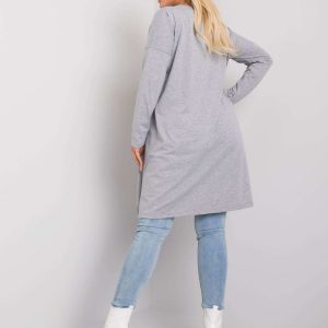 Grey melange tunic plus size with Lara pockets