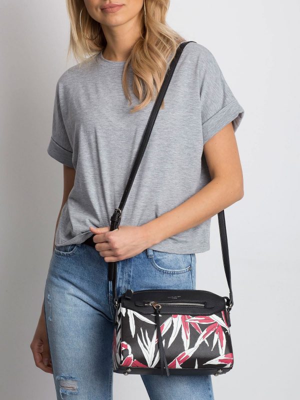 Black Printed Handbag