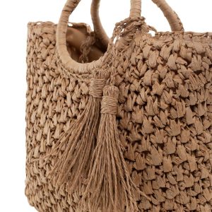 Dark Beige Braided Handbag