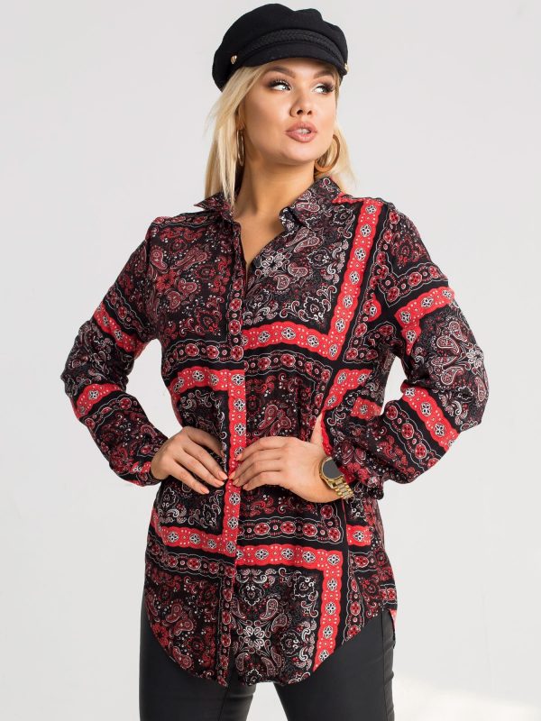 Eleanor RUE PARIS black and red plus size shirt