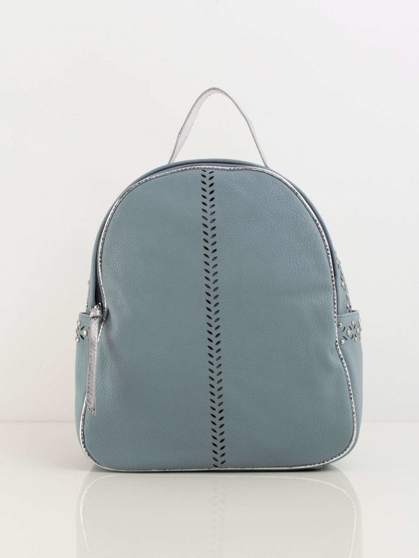 Blue Eco Leather Backpack