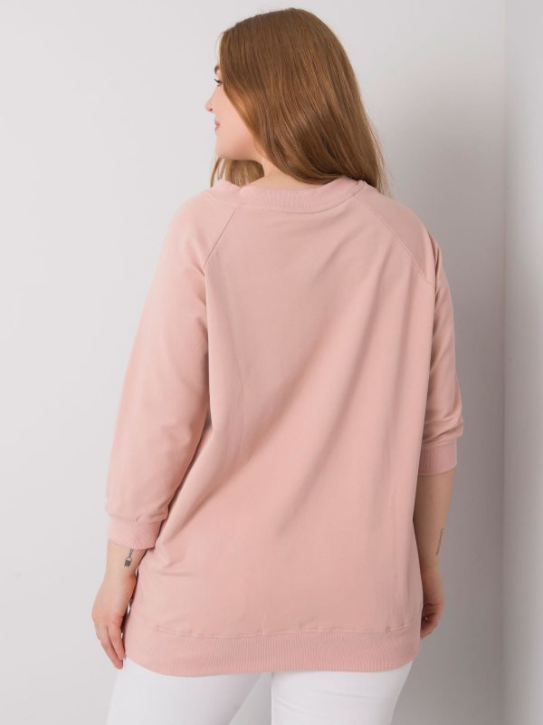 Naenia Dirty Pink Plus Size Cotton Sweatshirt