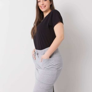 Grey melange skirt plus size Thandie