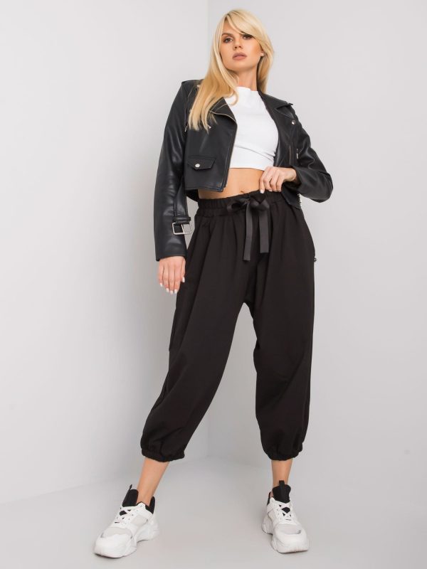 Black Ferro Wide Leg Sweatpants