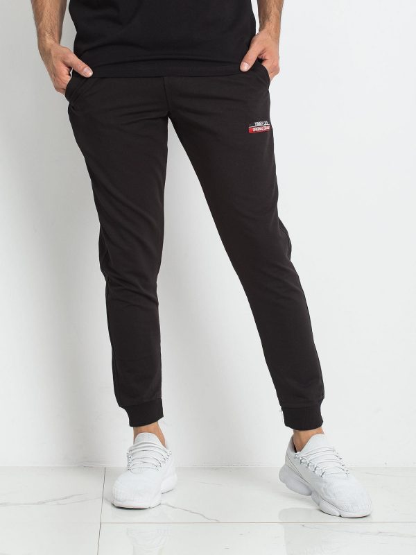 TOMMY LIFE Black Men's Trousers