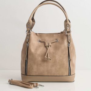 Dark Beige Urban Drawstring Bag