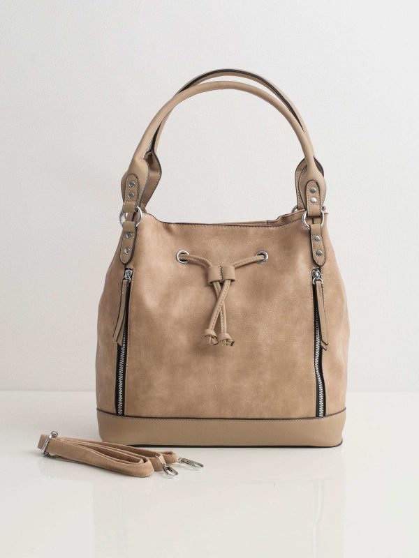 Dark Beige Urban Drawstring Bag