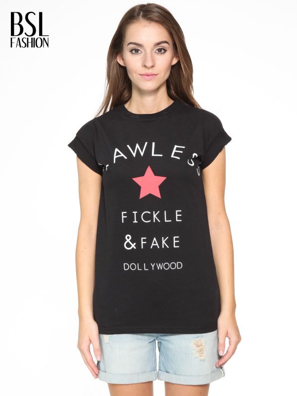 Black T-shirt with print DOLLYWOOD