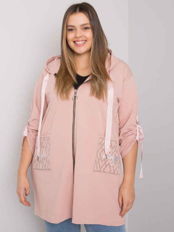 Dirty pink plus size zipper sweatshirt Zurich