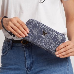 Dark Blue Patterned Wallet