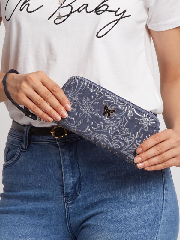 Dark Blue Patterned Wallet