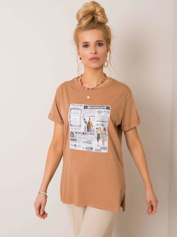 Light brown t-shirt Sammie RUE PARIS