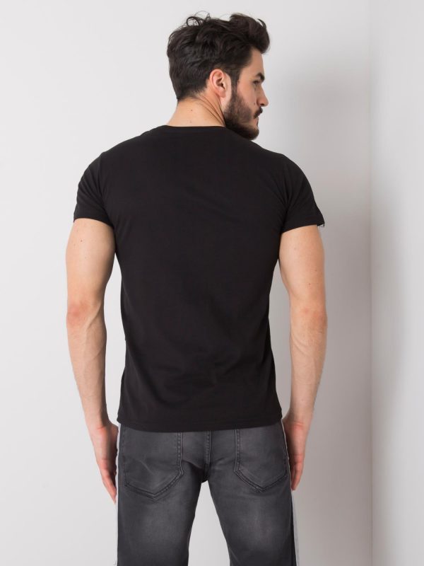 Men's Black T-Shirt with Preston Print