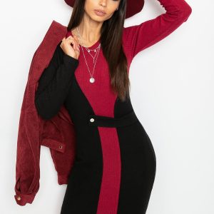 Black and burgundy Pringle dress