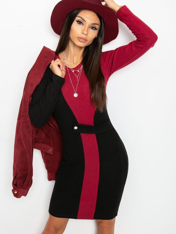 Black and burgundy Pringle dress